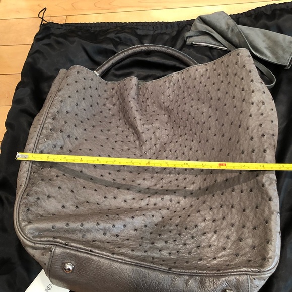 YSL gray Roady bag, ostrich - Picture 6 of 8